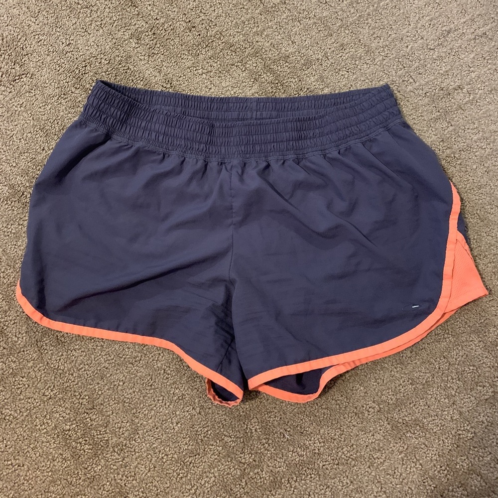gray champion shorts with orange trim!